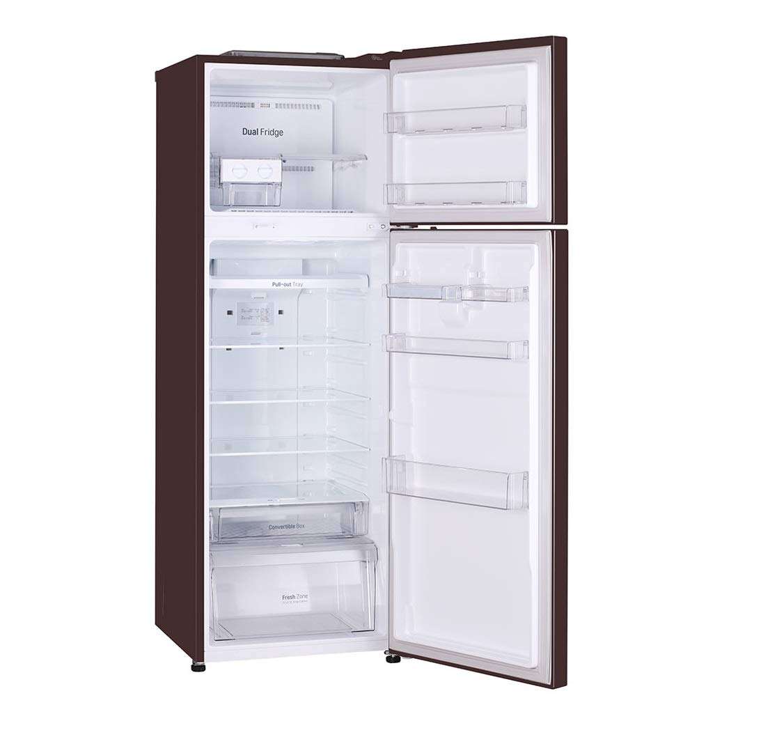 LG 360 L 3 Star Inverter linear Frost-Free Double-Door Refrigerator (GL-T402JASN, Amber Steel, Convertible) 5