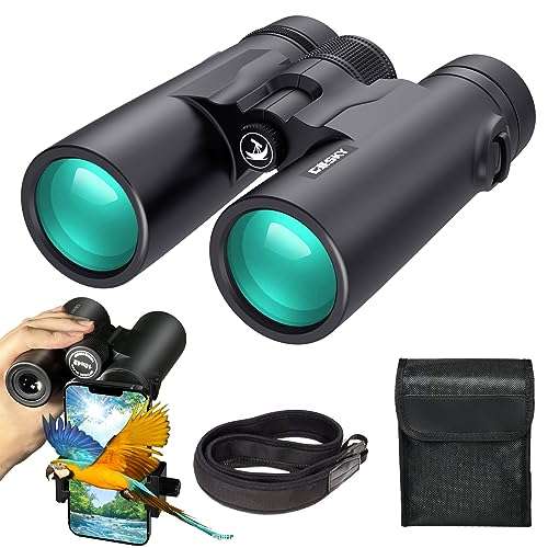 Gosky 10x42 Roof Prism Binoculars for Adults, HD Professional Binoculars for Bird Watching Travel Stargazing Hunting Concerts Sports-BAK4 Prism FMC Lens-with Phone Mount Strap Carrying Bag 1