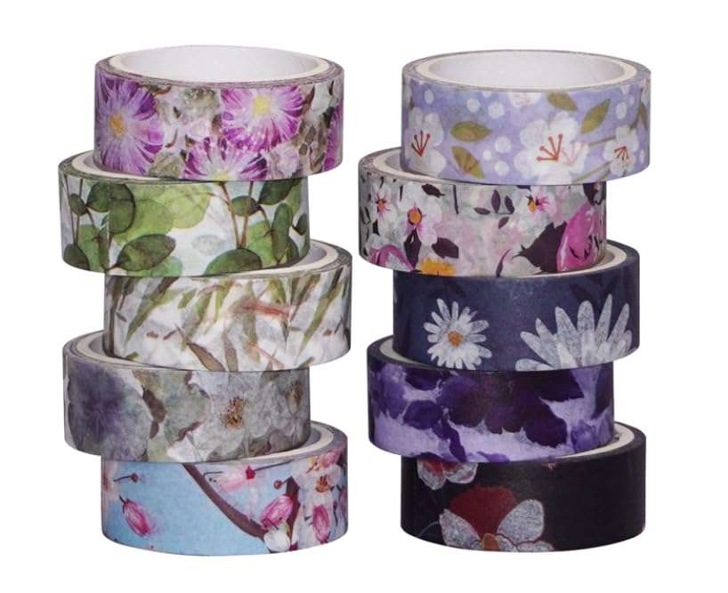 10 Rolls Handmade Decorative Masking Tape for Journaling, DIY Crafts, Scrapbooking - Easy Peel & Stick, Vintage Art Design，Washi Paper，Gift Wrapping, Home Decor - Waterproof, Reusable 1