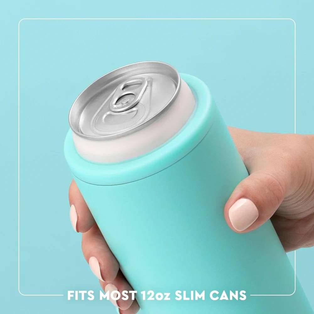 Swig Life Skinny Can Cooler, 12oz Insulated Slim Can Holder, Stainless Steel Cans Cooler, Covers for Tall Beer Bottles, Beach Accessories for Women (Miss Independence) 6