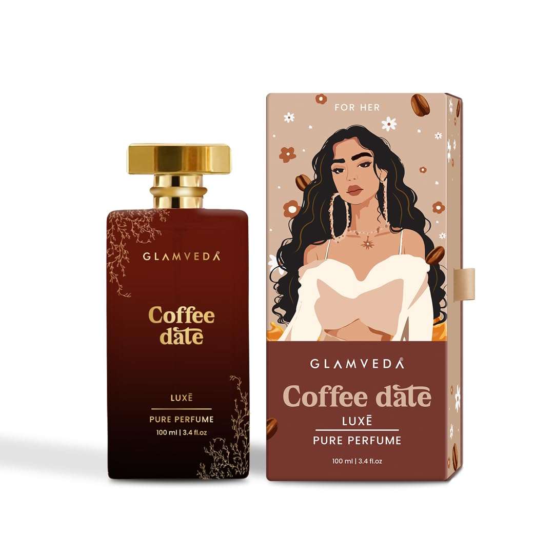 Glamveda Coffee Date Luxury Pure Perfume for Woman 100ml | Long-Lasting Fragrance | with Rose, Coffee, Musk, Vanilla | Floral and Fruity Premium Perfume for Women 3