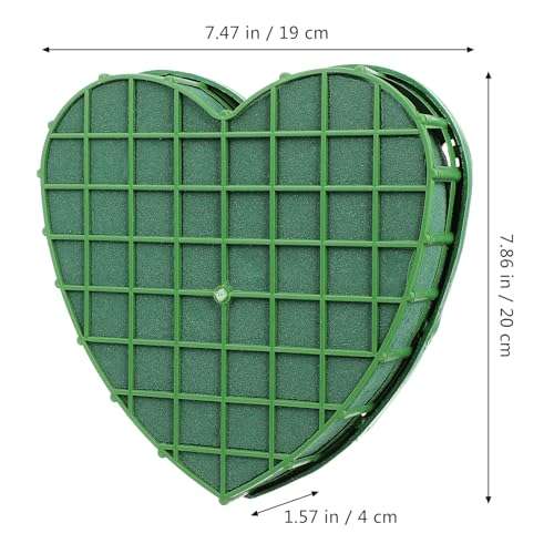 GANAZONO Floral Foam Blocks 2pcs Heart Flower Arrangement Base - Dry & Wet Polystyrene Blocks for DIY Flower Arranging 2