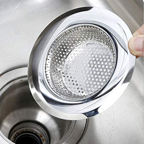 MTR Stainless Steel Sink Strainer Kitchen Drain Basin Basket Filter Stopper Sink Drainer (Jali) 4" inch 10cm