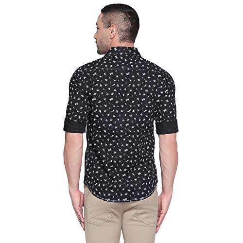 Mufti Men's Slim Fit Shirt (MFS-10707-J-01- Black L) 4