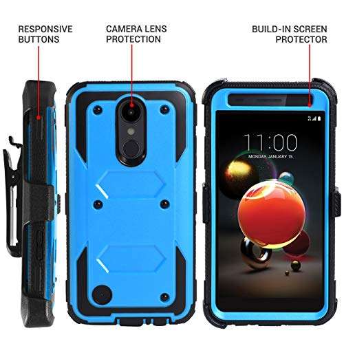Toyouu for LG Aristo 2 Case/Aristo 3/Rebel 4 LTE/Tribute Dynasty/Tribute Empire/Zone 4/K8+/K8S/Fortune 2/Phonenix 4 Phone Case with Screen Protector Belt Clip[Kickstand] Heavy Duty Protective,Blue 2