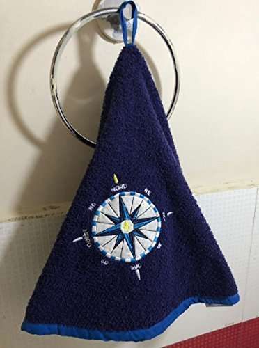 Generic Cotton Quest Kitchen/Hand Towel (Blue and Yellow) Set of 2 1