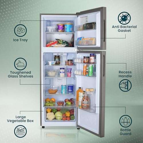 Haier 240 L, 2 Star, 5 In 1 Convertible, Frost Free Double Door Refrigerator (HEF-252DS-P, Dazzle Steel, 2024 Model) 2