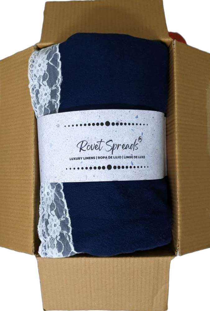 ROVET SPREADS The Perfect Lace Bed Blanket for a Good Night's Sleep | for Mild Winters and AC Rooms | Single Bed 60 inches x 90 inches (Blue) 4