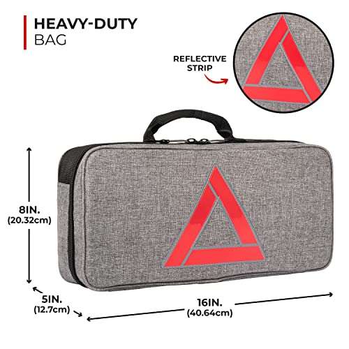 Thrive Emergency Car Kit for Vehicles – 104-Piece Roadside Emergency Kit with Jumper Cables and Mini First Aid Kit – Portable Car Emergency Supplies in Square Bag 3