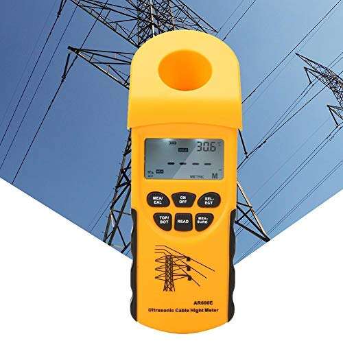 Ultrasonic Cable Height Meter, Thickness Gauge Digital SMART SENSOR AR600E Ultrasonic Cable Height Meter LCD Display 6 Cables Wire Height Tester Measurement 3-23m 1