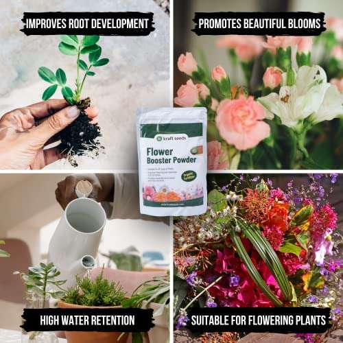 Kraft Seeds Organic Flower Booster Powder (Pack of 1, 0.9 Kg) | Growth Boosting Fertilizer | Flower Fertilizer for All Types of Plants | Beneficial Microbes for Better Flowering 3