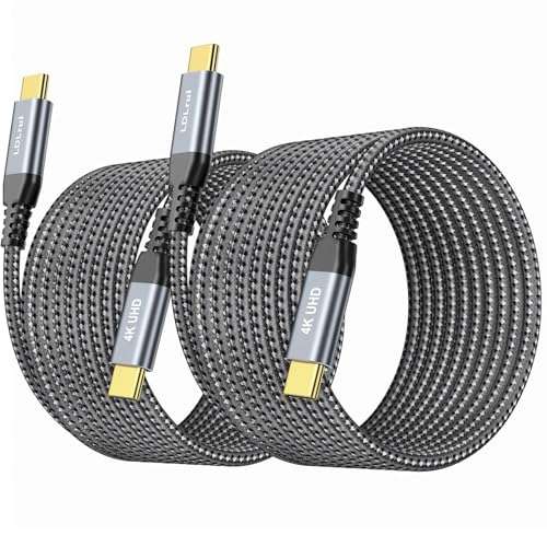 USB C to USB C Cable, [10FT 2-Pack] USB 3.2 Gen 2x2 USB C Cable, 4K UHD, 100W Fast Charging, 20Gbps Type C Cord for Meta/Oculus Quest, iPhone 16, MacBook, USBC Monitors/Portable Monitors, Webcam 1