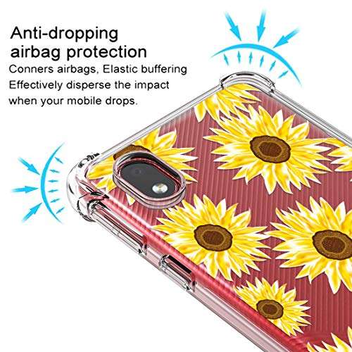 Osophter for Galaxy A01 Core Case,Galaxy M01 Core Case Flower Floral for Girls Women Shock-Absorption Flexible TPU Rubber Phone Cover for Samsung Galaxy A01 Core(Sun Flower) 5