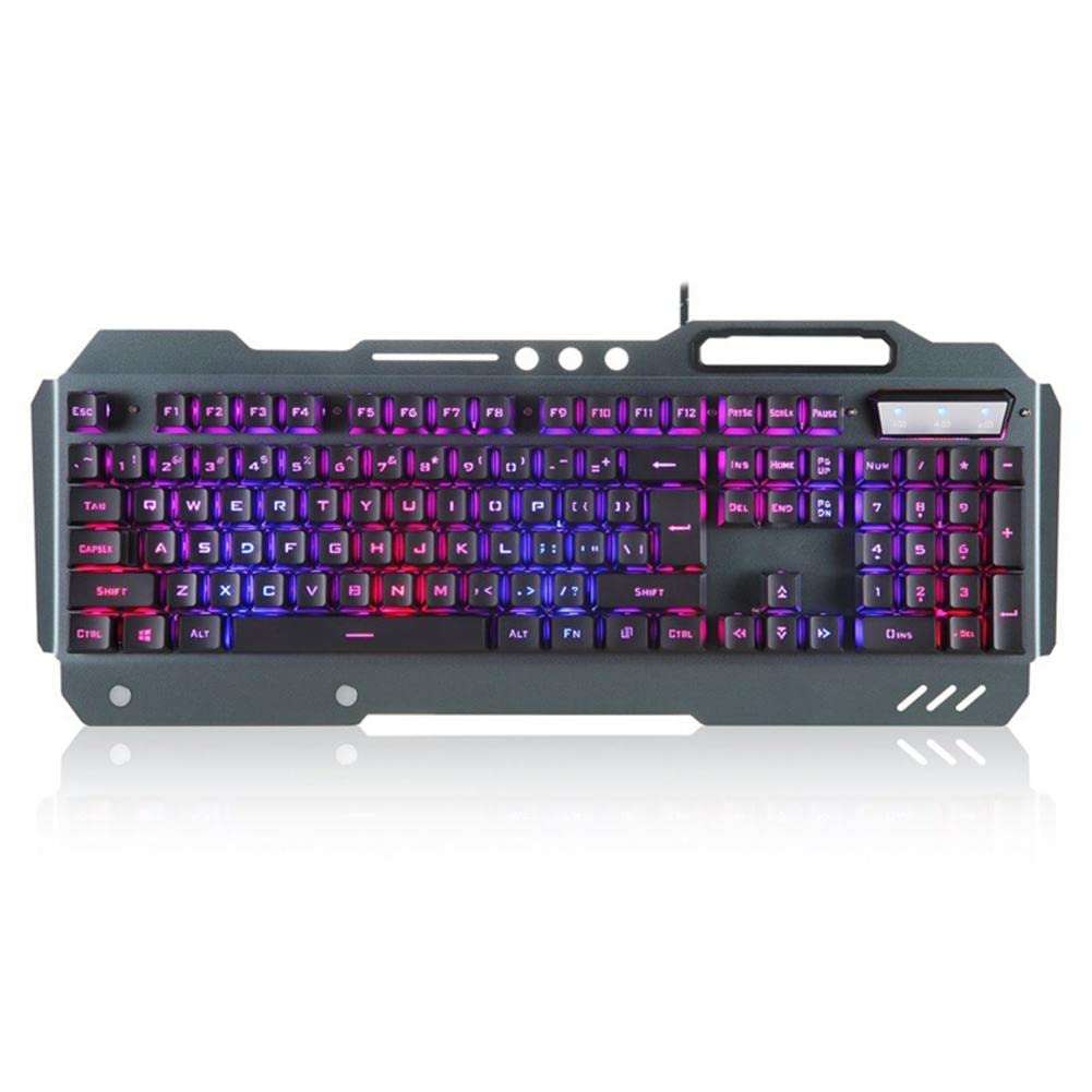 Generic Moimi Remote Control - Wired Keyboard RGB Backlit USB Interface Driver-Free with Phone Holder/Pen Tray/Card Slot Office Mechanical Gaming Keyboard - (Color: Black) 1