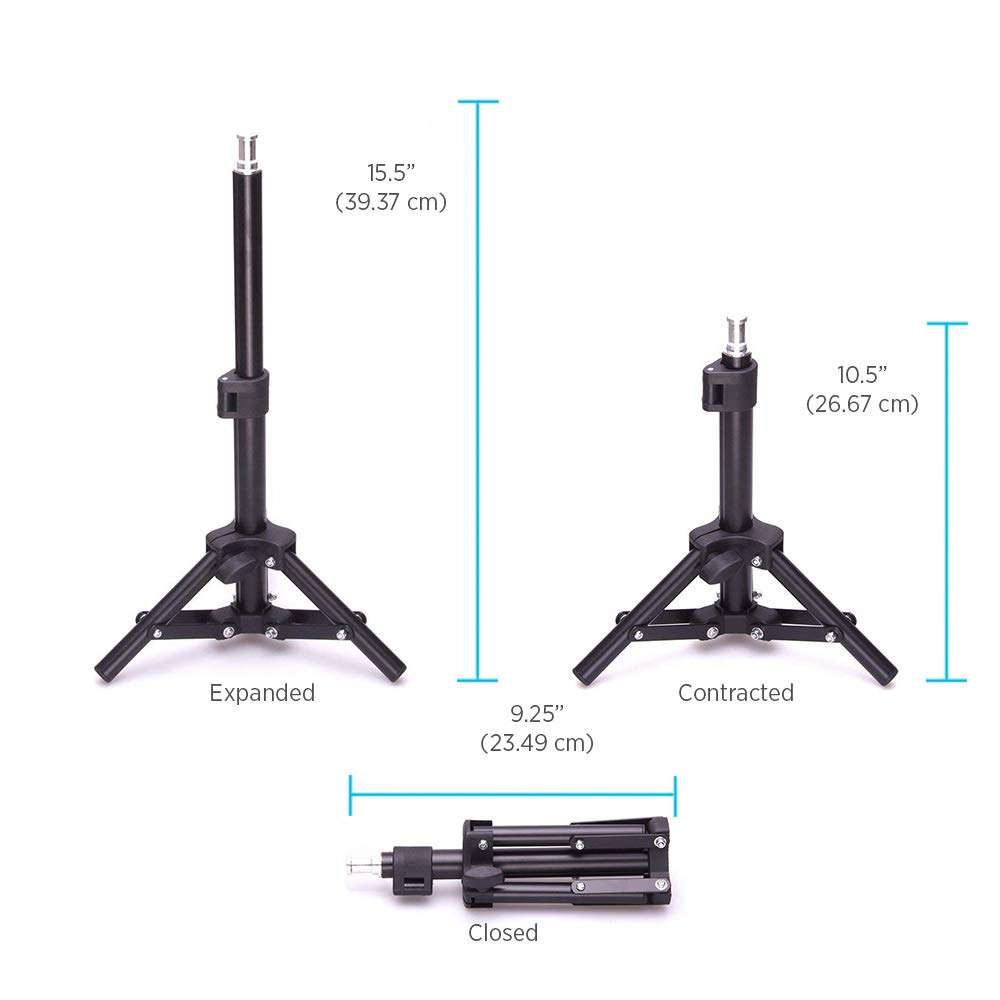 Fovitec 2-Light Table Top Fluorescent Lighting Kit, 6" Reflectors, 30W Bulbs and 15" Light Stands for Product Photography, and Video Production 5