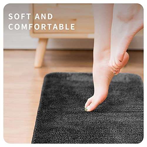 Scores Micro Anti Slip Striped Bath Mat, Doormats & Entrance gate Combo Pack of 2 pcs (Grey) 4