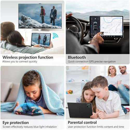 Latest Android Tablet with Eye Protection,3GB RAM,32GB ROM, 1TB Expand,Octa Core,10.3 Inch 1920x1200 FHD IPS Screen,10 Hour Battery,5+13MP,Dual Sim Card Slot,2.4/5G WiFi,Bluetooth 5.0,GPS,Gray 6