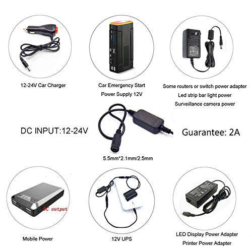 ACK-E6 12V-24V Adapter Cable + DR-E6 LP-E6 Full Decoded DC Coupler Battery for Canon EOS 60Da 70D 80D 5D3 5D4 5DS R 5D Mark III IV 5