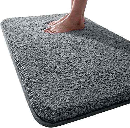 VMPS |Area Rugs Super Soft Bathroom Rugs Bath Mat Shower Mat Door Mat Kitchen Mat Rugs (16x24 Inch Grey) Pack of 1 1