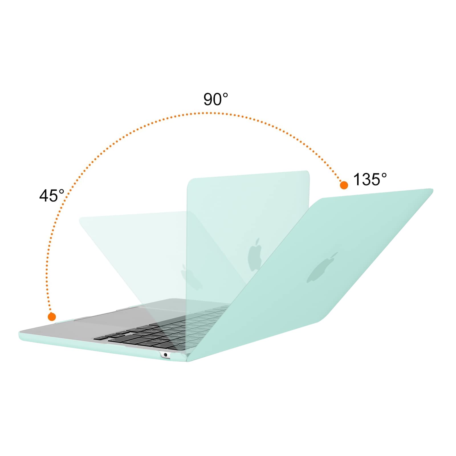 MOSISO Compatible with MacBook Air 13 inch Case 2024 2023 2022 M3 A3113 M2 A2681 Touch ID, Plastic Hard Shell&Keyboard Cover&Screen Film&Type C Adapter&Polyester Horizontal Bag, Mint Green 4