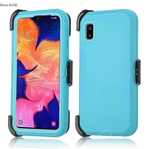 Aimoll-88 Galaxy A10E Case, with [Built-in Screen Protector] Tri-Layer Heavy Duty Full-Body Shock Absorption Cover for Samsung Galaxy A10E (Green/Green with Belt Clip) 3