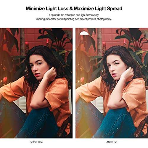 EMART 2 Pack 33inch Professional Photography Photo Video Studio Lighting Flash Translucent White Soft Umbrella 6