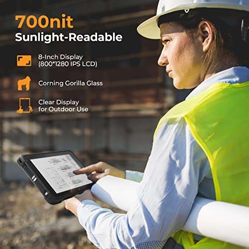 MUNBYN Rugged Android Tablet Barcode Scanner ILT01, 8" Android 13 Inventory Tablet and Rugged Tablet IRT04, 8-inch Industrial Tablet PC Windows 10 64-bit Pro,700nit Sunlight Readable 4