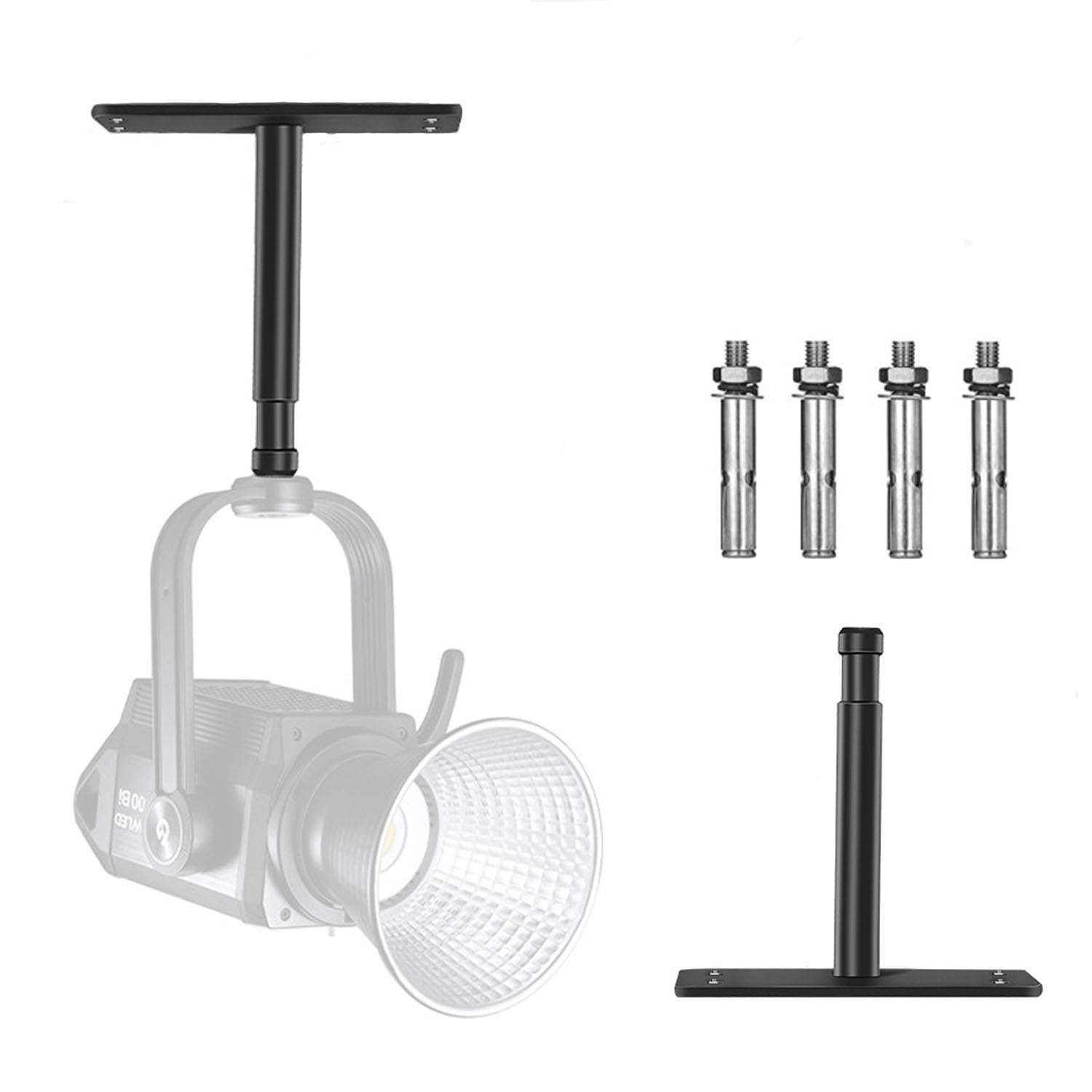 YUOCU Photography Studio Wall Ceiling Mount, 4.7inch Baby Pin Plate Overhead Wall Holder with 5/8" Stud for Photo Video Studio Lighting, Strobe Light, Ring Light, Softbox, Camera, Flash 1