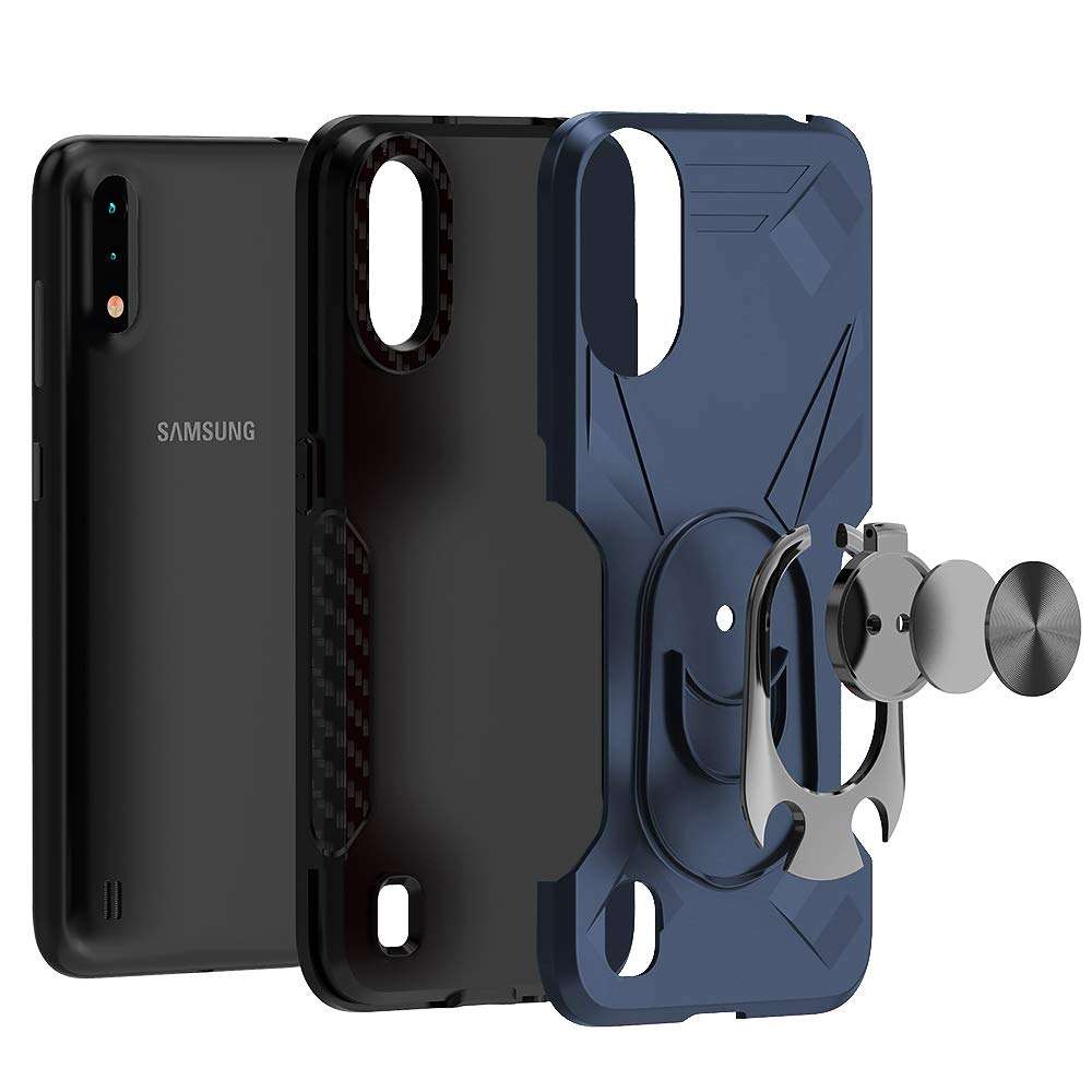 Topnow for Samsung Galaxy A01 Case [Military Grade] 12ft. Drop Tested Protective Case [Kickstand] Compatible with Galaxy A01 - Blue 4