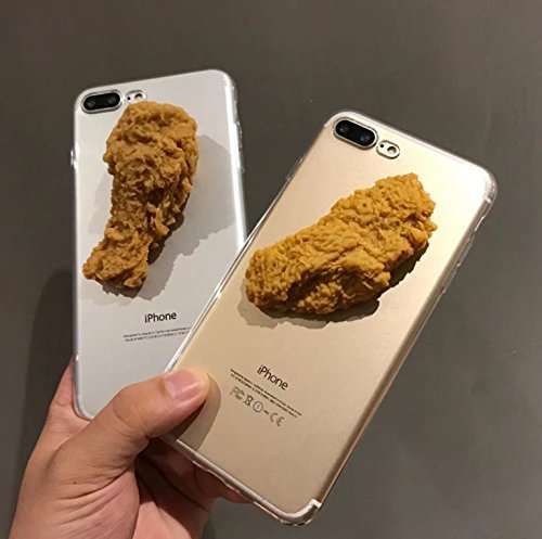 Super Vivid 3D Fried Chicken Leg Fried Chicken Wings Transparent Soft TPU Protective Skin Case Cover for Iphone5 5S SE 6 6S 7 8 X 6P 7P 8P (Fried Chicken Wing, for iPhone X) 2