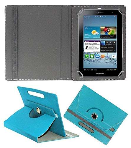 Hello Zone 360° Rotating 7” Inch Flip Case Cover Book Cover for HP 7 Voice Tab J6U32PA Tablet -Sky Blue