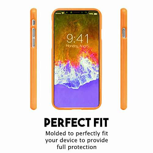 Mooya Jelly Series [Thin Slim] Phone Case [Flexible] Pearl Glitter Jelly [Drop Protection] Reinforced TPU Case [Lightweight] Bumper Cover for（iPhone 11 Pro,Neon Orange 2