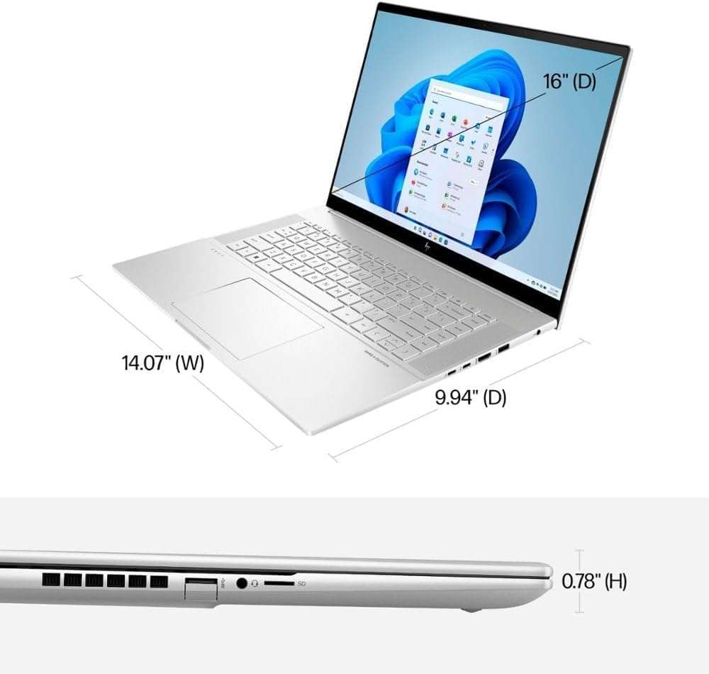 HP Envy i7 Business Laptop - 16" WQXGA Touchscreen, Intel i7-13700H, NVIDIA GeForce RTX 4060, 64 GB DDR5 RAM, 1 TB SSD, Wi-Fi 6, Backlit Keyboard， Windows 11 Pro, w/cefesfy Accessories 5