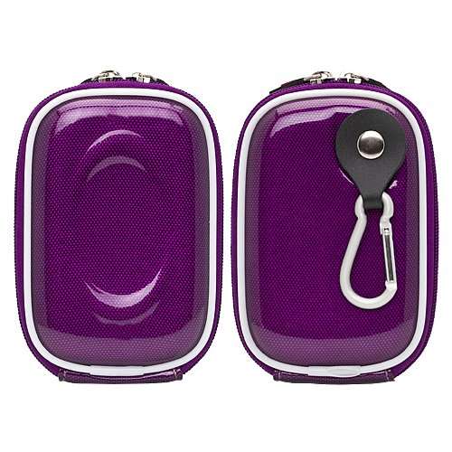 Carbon Fiber Purple Carrying Case for Casio EXILIM EX H15 EX H20G EX Z35 EX Z550 EX Z800 EX Z2000 EX Z2300 Point and Shoot Digital Camera Tripod and Screen Protector 5