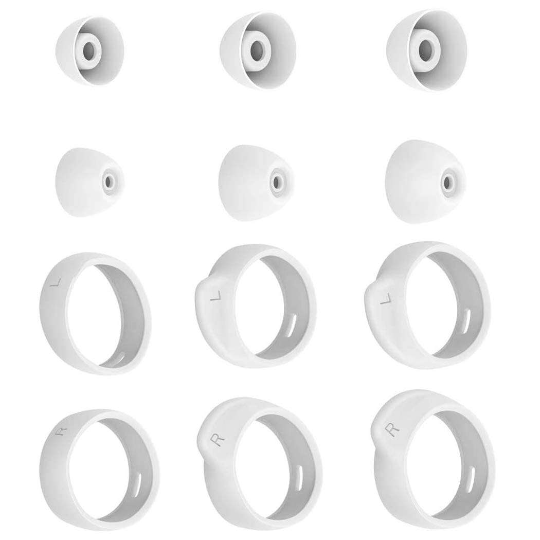 TEEMADE Replacement Eartips Earhooks Kit for Galaxy Buds 2019 Headphone,S/M/L Size Included Silicone Earbud Tips & Hooks,Fit for Galaxy Buds SM-R170 Headphone 12 pcs White 1