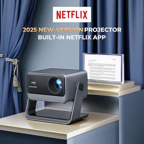 GooDee Video Projector With Wifi And Bluetooth, Smart Movie System/ Dolby Audio/ Auto Focus & Keystone Portable Projector, 4k Video Decode & 1080p Native For Home Theater / Outdoor 2