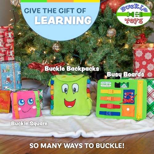 Buckle Toys - Buster Square - Learning Activity Toy - Develop Fine Motor Skills and Problem Solving - Toddler Travel Essential - Educational Classroom Must Have 6