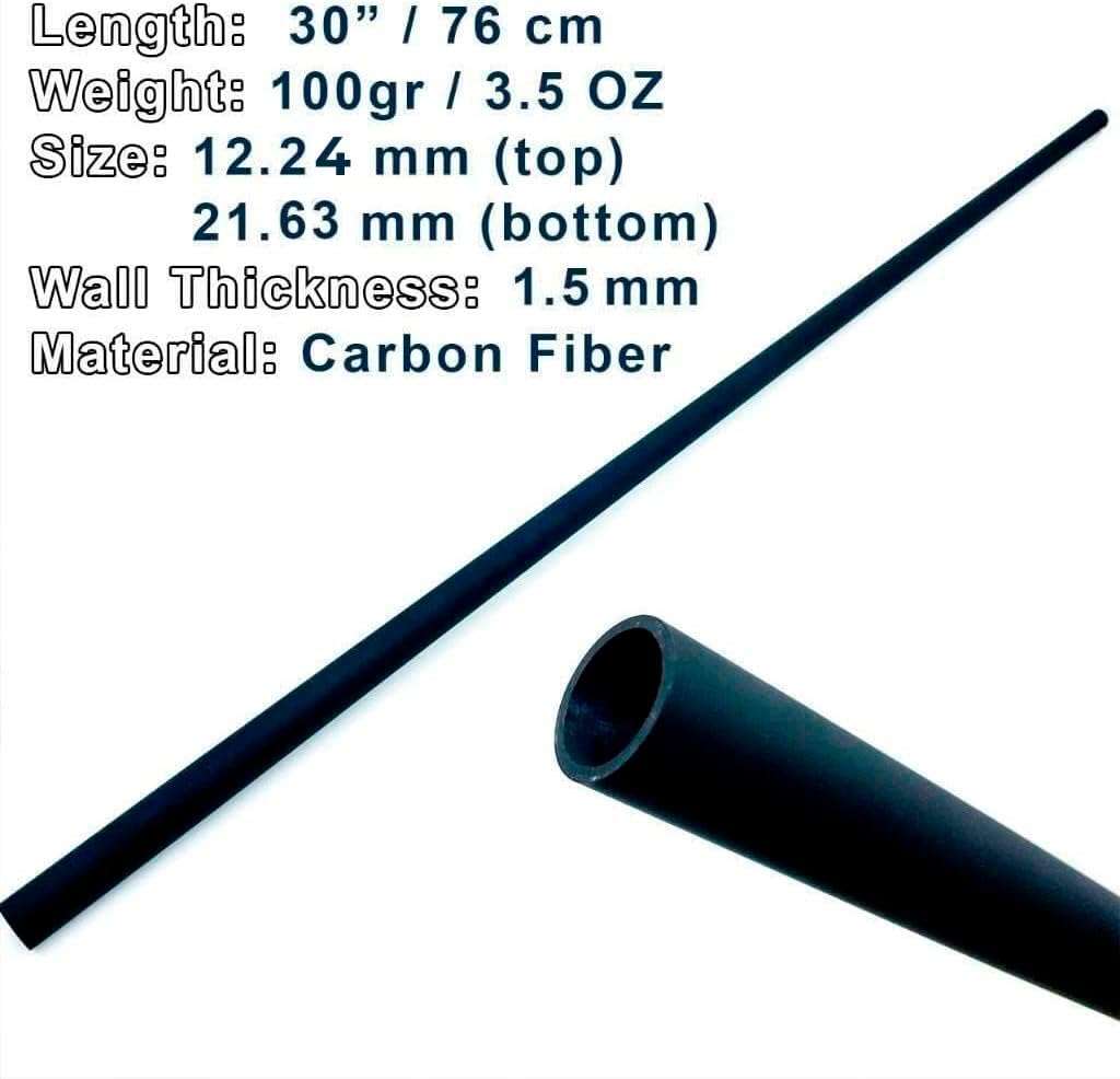Watlux Carbon Fiber Pool Cue Shaft Blank Stick Taper 1.5 mm Blank Blanks Billiards Tube – Black 3