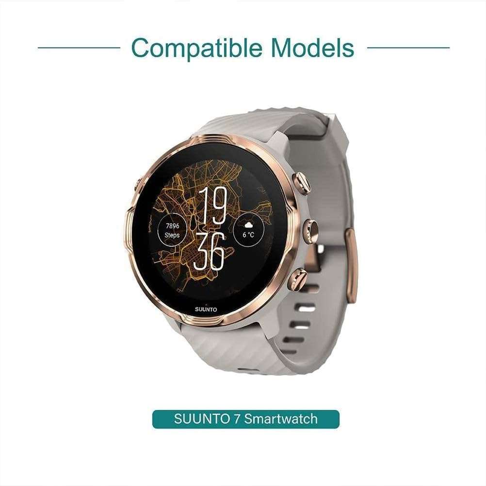 Magnetic USB Charger Compatible with Suunto 7 Smartwatch/Compact, Portable Charging Pad for Laptop Fast Charging Adapter, Power Bank, Car Adapter, Color Black 5