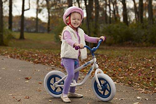 Huffy Frozen 2 Balance Bike for Toddler & Kids, Elsa Graphics, Purple, White, 12 inch 3