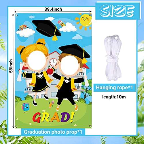 Kavoc Kindergarten Graduation Photo Prop, Extra Large Congrats Photo Booth Props Frame, Fabric, Class of 2024 Preschool Graduation Party Supplies 2