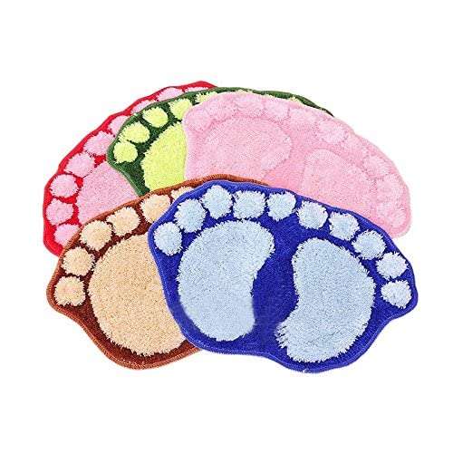 WorldCare® Orange : Lovely Big Foot Shape Soft Bath Anti-Slip Bathroom Rug Toilet Foyer Floor Carpet Household Kitchen Pad 1
