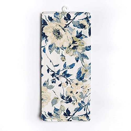 Shades of Life Premium | Blue Floral Kitchen Towel | Multi Purpose Cleaning Cloth | 190 GSM | 100% Cotton | 28" H x 18" W | Extra Absorbent | Quick Drying | Reusable 1