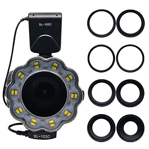Venidice SL-102 Camera Manual Ring Light Flash, Macro LED Ring Flas with LCD Display(40.5mm, 52mm, 55mm, 58mm, 62mm, 67mm, 72mm, 77mm) for Canon Nikon SNY Fuji Panasonic DSLR Cameras 1