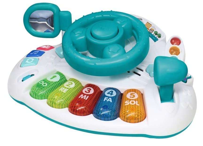 Jack Royal Baby Musical Toys Piano with Steering Wheel, Toddler Electronic Light Up Keyboard Learning Toy Set, Mini Driving Educational Development Music Toys for Toddlers and Kids 5