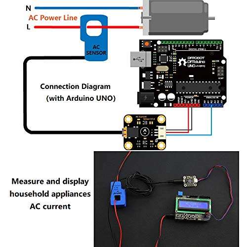 Gravity: Analog Current Sensor (5A) - AC Current Signal Conversion Module and Open Type Transformer Probe Included - Non-contact Measurement 6