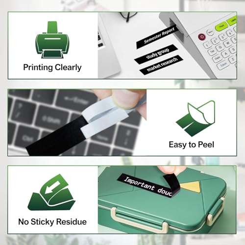 BOYEEZON 4Pack TZe-335 Label Tape Replacement for Brother P Touch TZe-335 Label Tape White on Black TZe TZ Tape 12mm 0.47 Laminated Black Label Maker Tape TZ-355 for Ptouch PTD210 PTD400 PTD410 PTD600 4