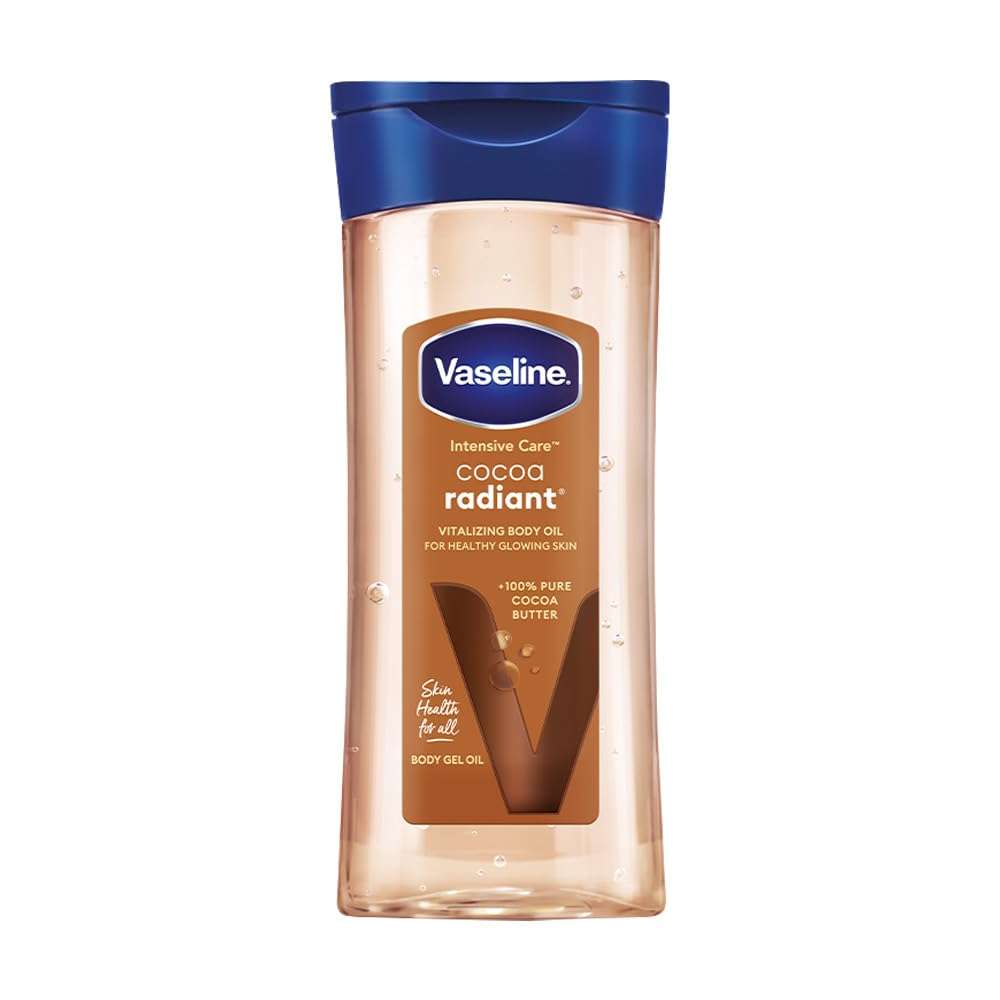 Vaseline Intensive Care Cocoa Radiant Body Oil | With Cocoa Butter | Non-Greasy Formula for Dry Skin | 200 ML 1