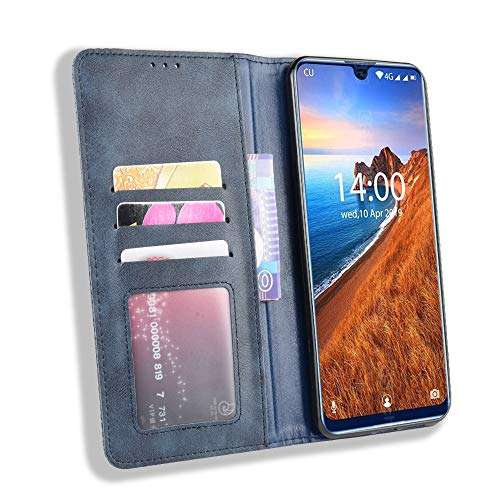 GOGODOG Compatible with Oukitel K9 Case Flip Cover Ultra Slim Leather Bumper Retro Magnetic Sticker Wallet with Stand Function Auto Sleep Wake Up (Navy) 3