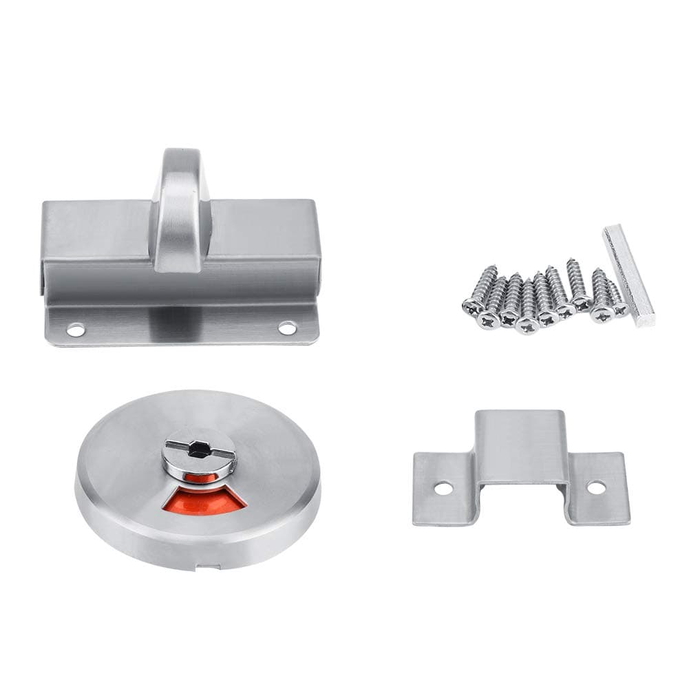 Door Lock Indicator, Indicating Privacy Security Latch Handle Vacant Engaged Door Indicator Bolt with Screws Fittings for Public Restroom Bathroom Toilet Office
